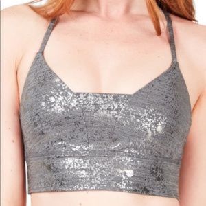 NEW w Tags Sweaty Betty Chaturanga Disco Foil Bra